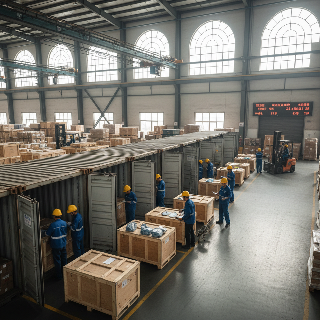 Cargo inspection at a Chinese warehouse facility